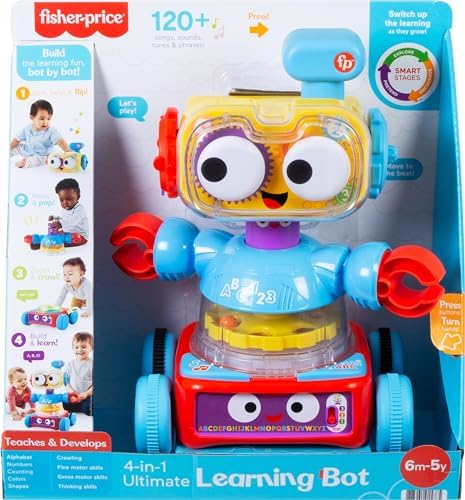 Fisher-Price Baby Toddler Preschool Toy 4-in-1 Learning Bot with Music Lights Smart