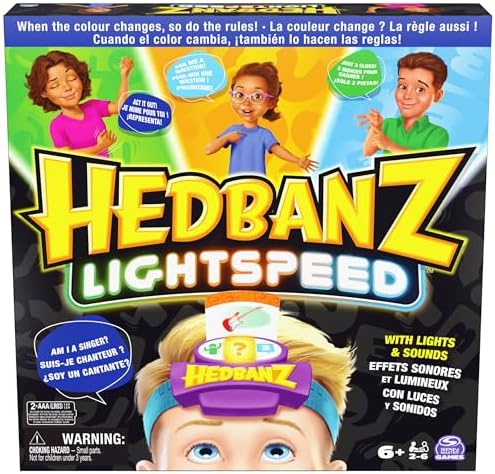 Spin Master Hedbanz Family Party Game Who Am I Lightspeed Edition 6068653