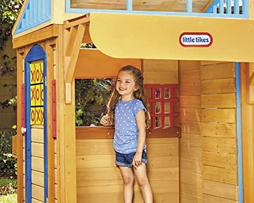 Little Tikes Real Wood Adventures 5-in-1 Game House Outdoor Wood Game Playhouse for All