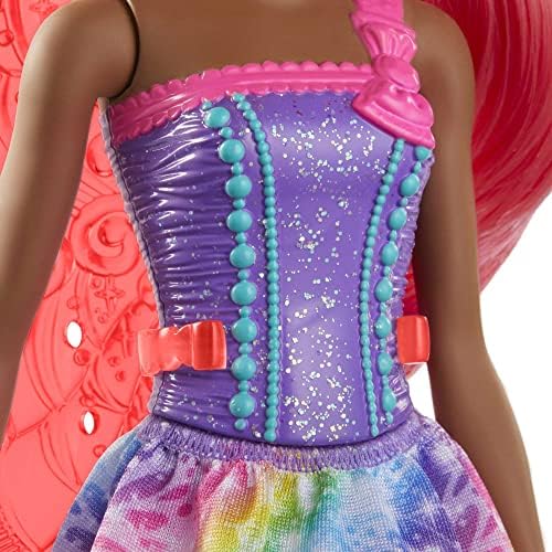Barbie Dreamtopia Fairy Fashion Doll Pink Hair with Removable Skirt Headband Wings