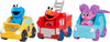 Just Play Sesame Street Twist and Pop Wheelies 3-Pack Preschool Toy Vehicle