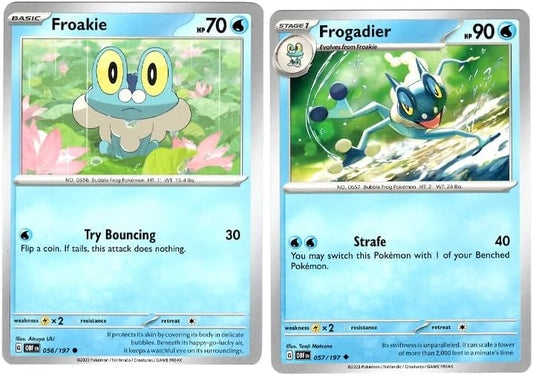 Pokemon Frogadier 057197 Froakie 056197 - Obsidian Flames - Pokemon Evolution 2 Card Lot