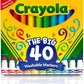 Crayola Ultra Clean Washable Markers A" 40-Count Set for Kids – 40