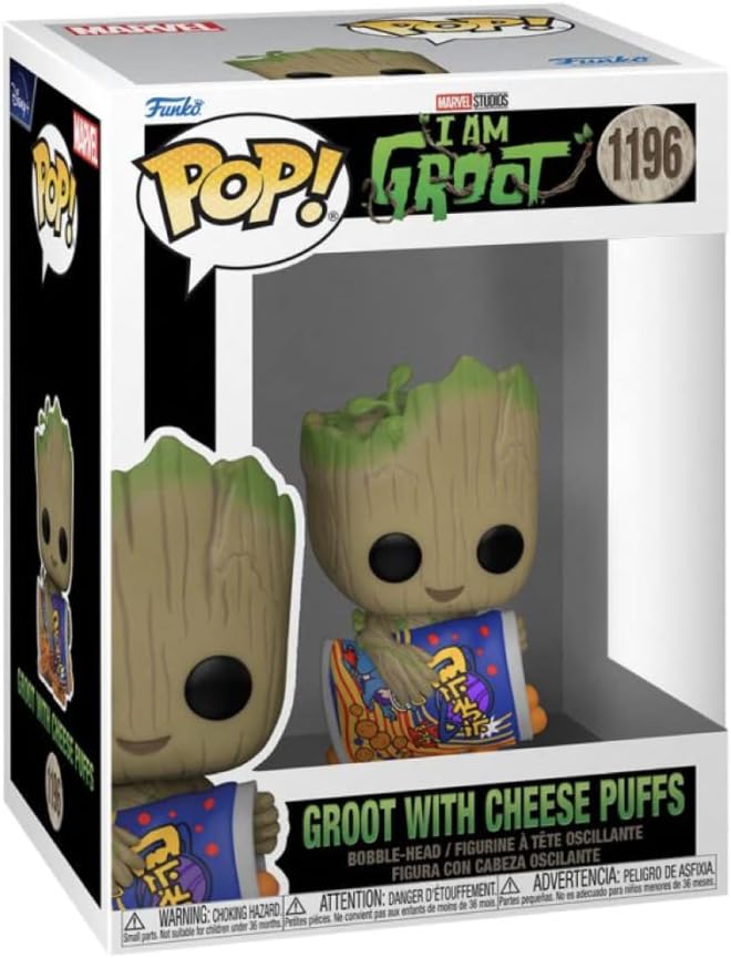 Funko POP Marvel I Am Groot Groot with Cheese Puffs Bundled with Compatible Box Protector