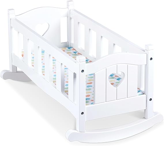 Melissa & Doug Mine to Love Wooden Play Cradle for Dolls Stuffed Animals - White