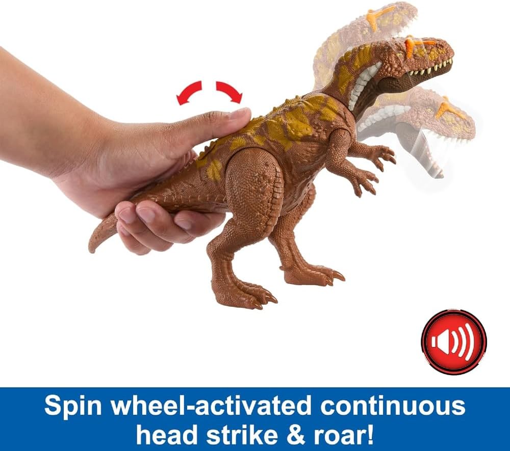 Mattel Jurassic World Wild Roar Dinosaur Toy with Sound Attack Move Megalosaurus Posable
