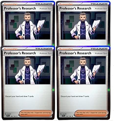 Pokemon Professor's Research - Professor Turo 190198 - Scarlet Violet - Pokemon Trainer x4 Card Lot - Playset