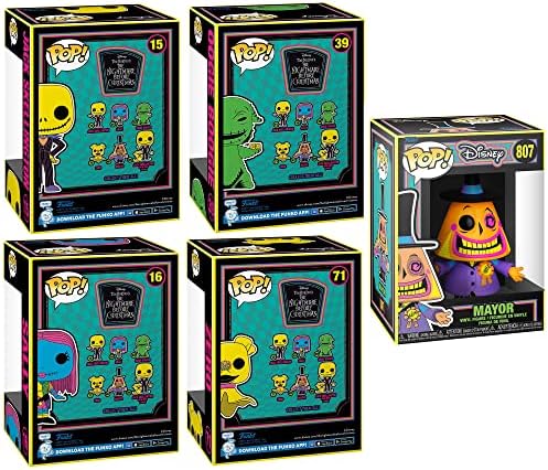 Funko POP Disney The Night Before Christmas Blacklight- Jack Mayor Oogie Zero and Sally