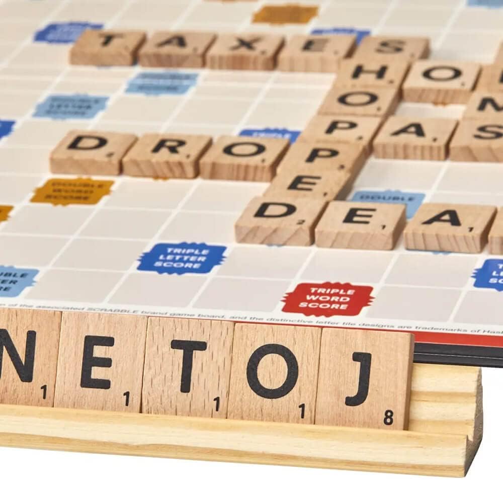 Hasbro Gaming Scrabble Board GameWord Game for Kids Ages 8 and UpFun Family Game for 2-4 PlayersThe Classic Crossword Game – 8