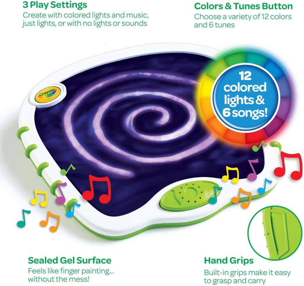 Crayola Toddler Touch Lights Musical Sensory for Toddlers Light Up Drawing Pad Mess Free
