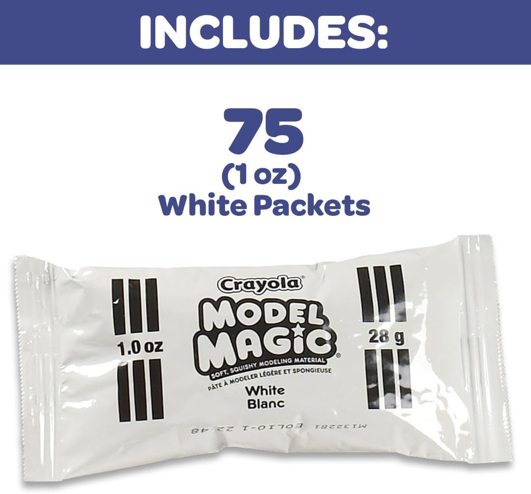 Crayola Model Magic A" White (75ct) 1oz Air-Dry Clay Packs – 75