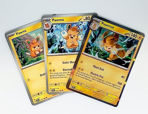 Pokemon Pawmot 076193 - Paldea Evolved - Pokemon Evolution Set - 3 Card Lot - Scarlet