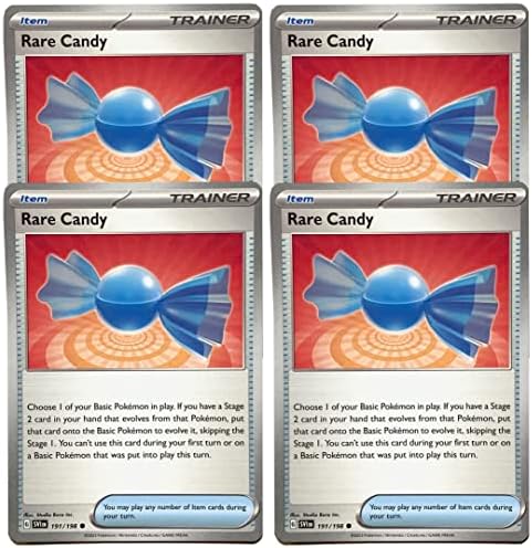 Pokemon Rare Candy 191198 - Scarlet Violet - Pokemon Trainer x4 Card Set - Playset 4X