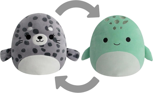 Squishmallows Original FlipAMallows 12in Seal and Turtle Flippable Plush