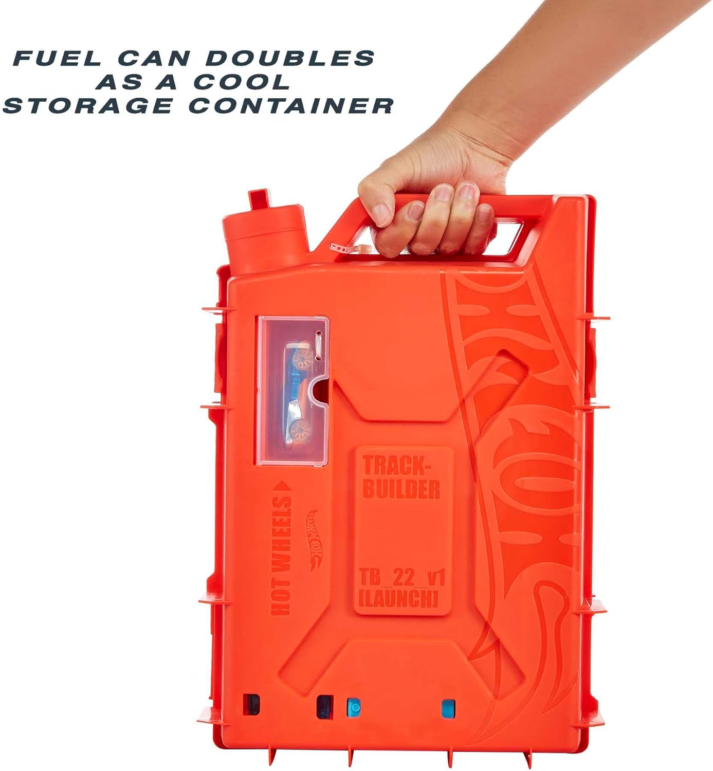 Hot Wheels Toy Car Track Set Track Builder Unlimited Playset Fuel Can Stunt Box 14 Component Parts & 1:64 Scale Vehicle – 14