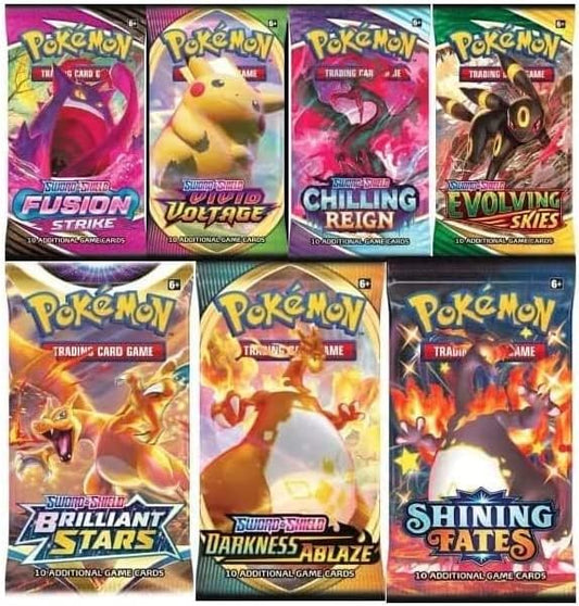 Pokemon TCG Authentic Factory Sealed Booster Pack Includes Mystery Card Bundle - VVMAX 1