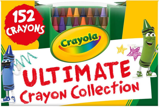 Crayola Ultimate Crayon Box Collection 152ct Bulk Crayon Caddy Classic Glitter Colors
