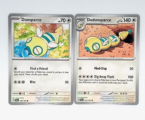 Pokemon Dudunsparce 157193 - Paldea Evolved - Pokemon Evolution Set - 2 Card Lot -