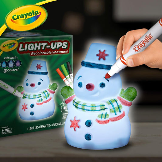 Crayola Light-Ups - Snowman Light Up Snowman Toy Reusable Holiday Craft Light Up Snowman
