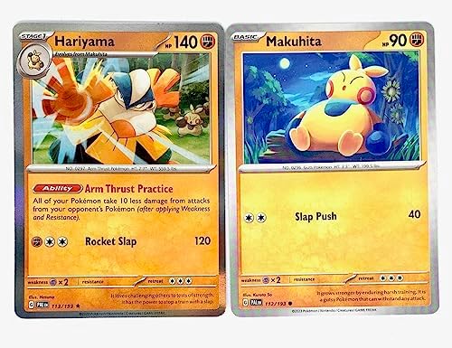 Pokemon Hariyama 113193 - Paldea Evolved - Pokemon Evolution Set - 2 Card Lot - Scarlet