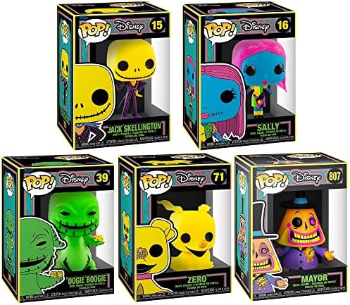 Funko POP Disney The Night Before Christmas Blacklight- Jack Mayor Oogie Zero and Sally