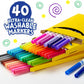 Crayola Ultra Clean Fine Line Washable Markers 40ct Colored Markers for Fine Tip Coloring