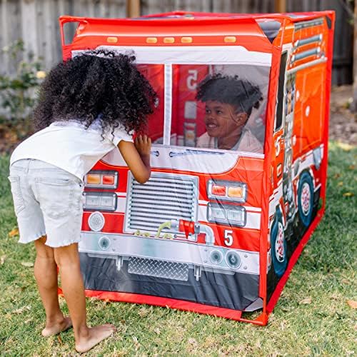 Melissa & Doug Melissa Doug Fire Truck Play Tent Role Play Firefighter Tent Fire Truck