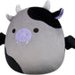 Squishmallows Original 12-Inch Bridgette Grey and Black Cow Bat - Official Jazwares Plush