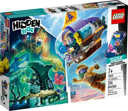 LEGO Hidden Side J.B.'s Submarine 70433 Augmented Reality AR Ghost Toy Featuring a