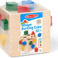 Melissa & Doug Wooden Shape Sorting Cube A" Classic Educational Toy with 12 Shapes – 12