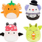 Squishmallows Original 5-Inch Halloween 4-Pack - Gabin Pumpkin Axolotl Fitzy Goblin Holding Latte Malcolm Bat Mushroom Ms. K Purple Clown - Official Jazwares Plush