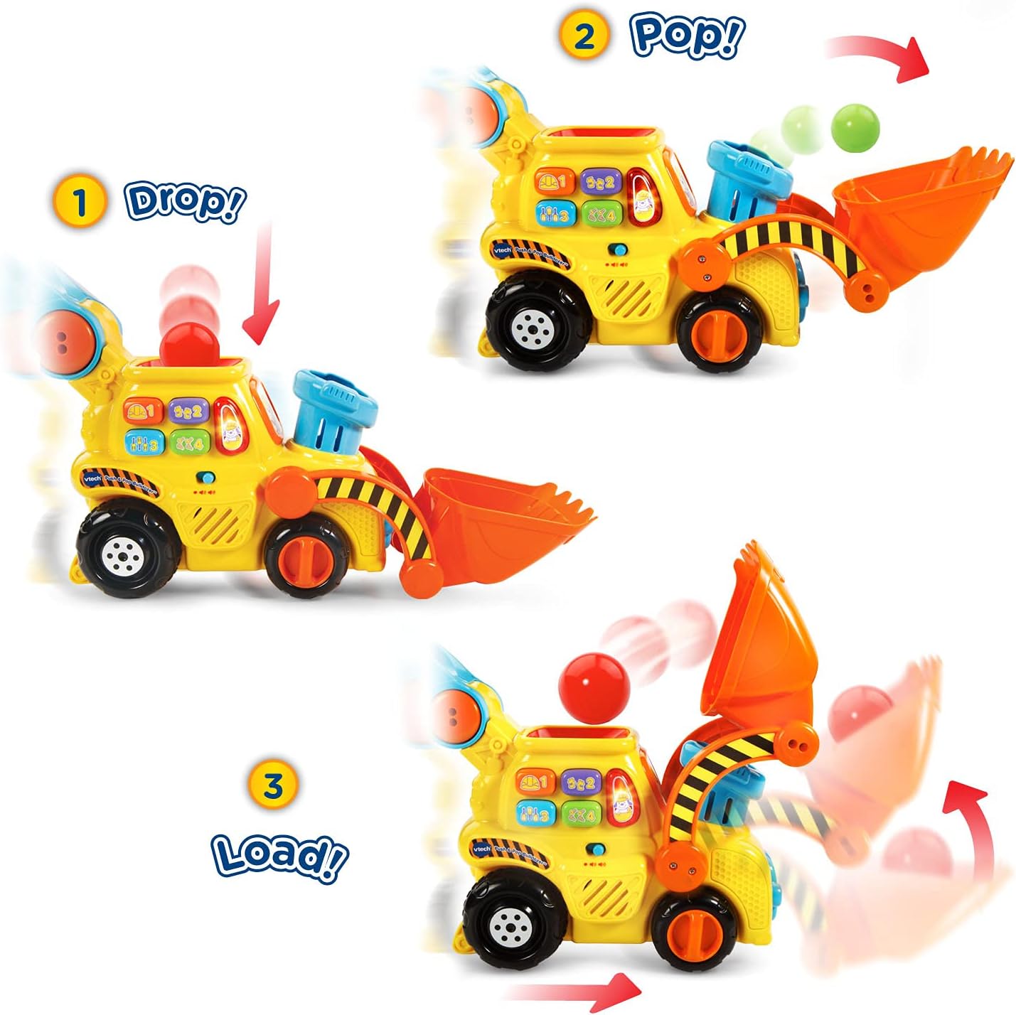 VTech Pop-a-Balls Push Pop Bulldozer
