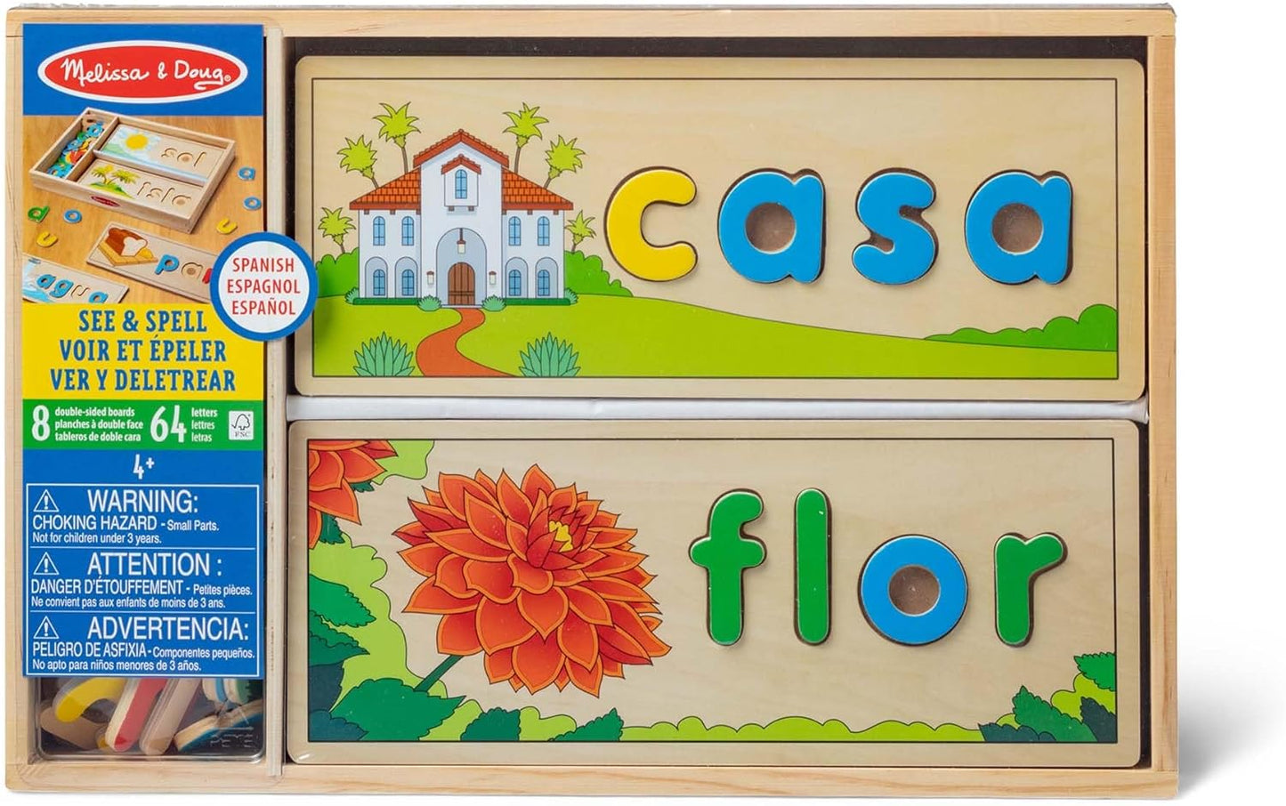 Melissa & Doug Melissa Doug Spanish See Spell Educational Language Learning Toy - FSC