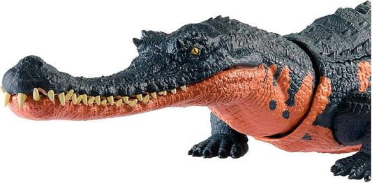 Mattel Jurassic World Wild Roar Dinosaur Toy with Sound Attack Move Gryposuchus Posable