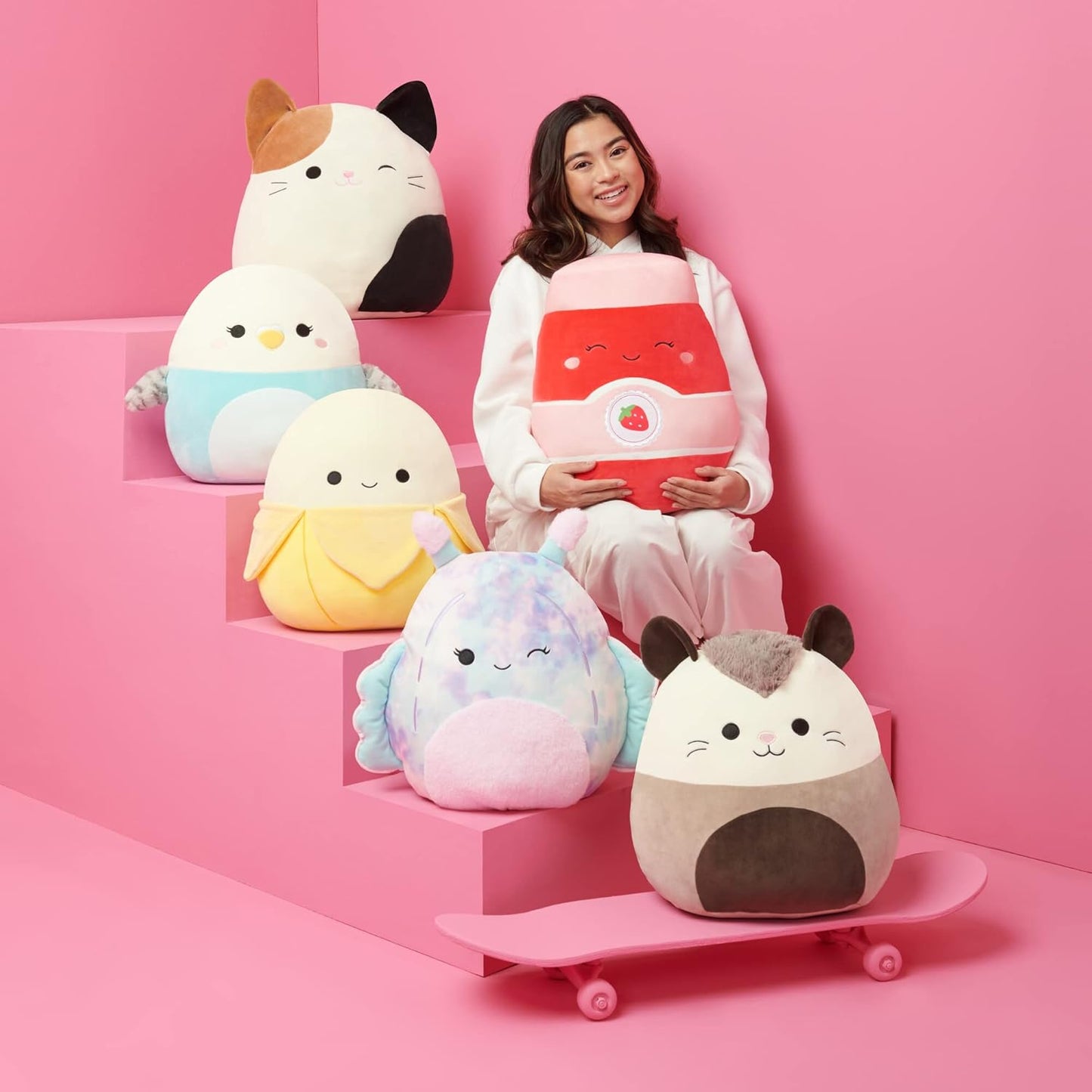 Squishmallows Original 16-Inch Julianne Grey and Purple Coffin - Official Jazwares Plush