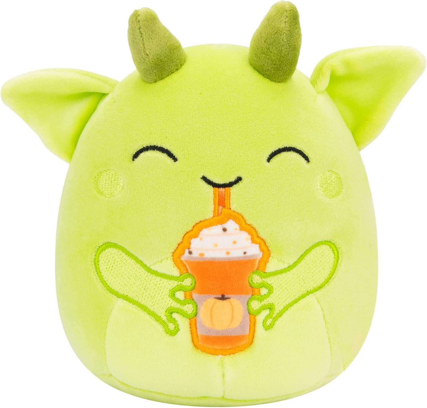 Squishmallows Original 5-Inch Halloween 4-Pack - Gabin Pumpkin Axolotl Fitzy Goblin Holding Latte Malcolm Bat Mushroom Ms. K Purple Clown - Official Jazwares Plush
