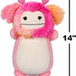 Squishmallows HugMees Original 14-Inch Caparinne Pink Bigfoot with Heart Headband - Ultrasoft Official Jazwares Large Plush