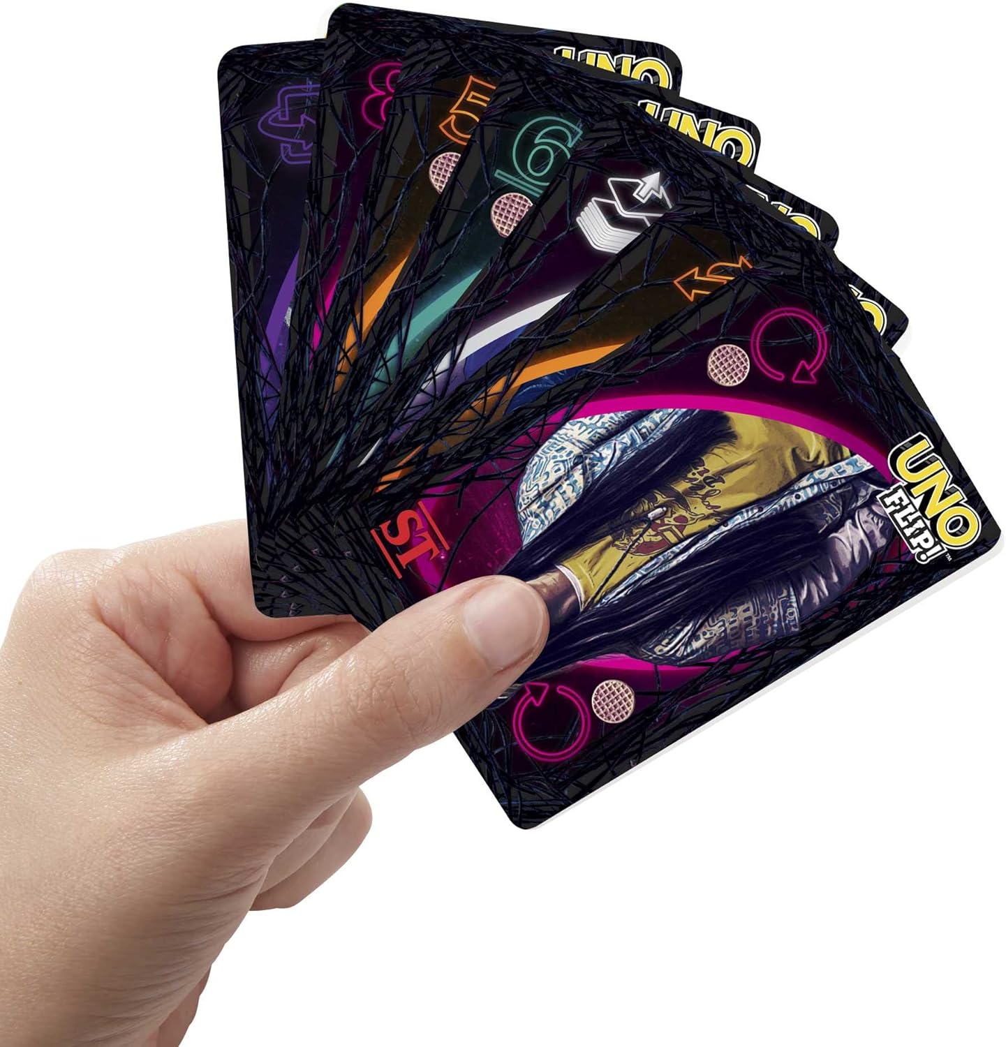 Mattel UNO Flip! Stranger Things Card Game - Double-Sided Cards Real World vs. Upside Down