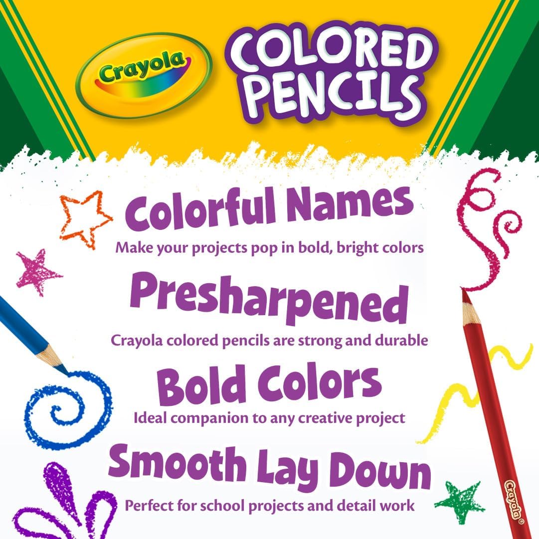 Crayola Colored Pencils 36ct Pencils Set Arts Crafts Supplies Coloring Book Pencils Gifts