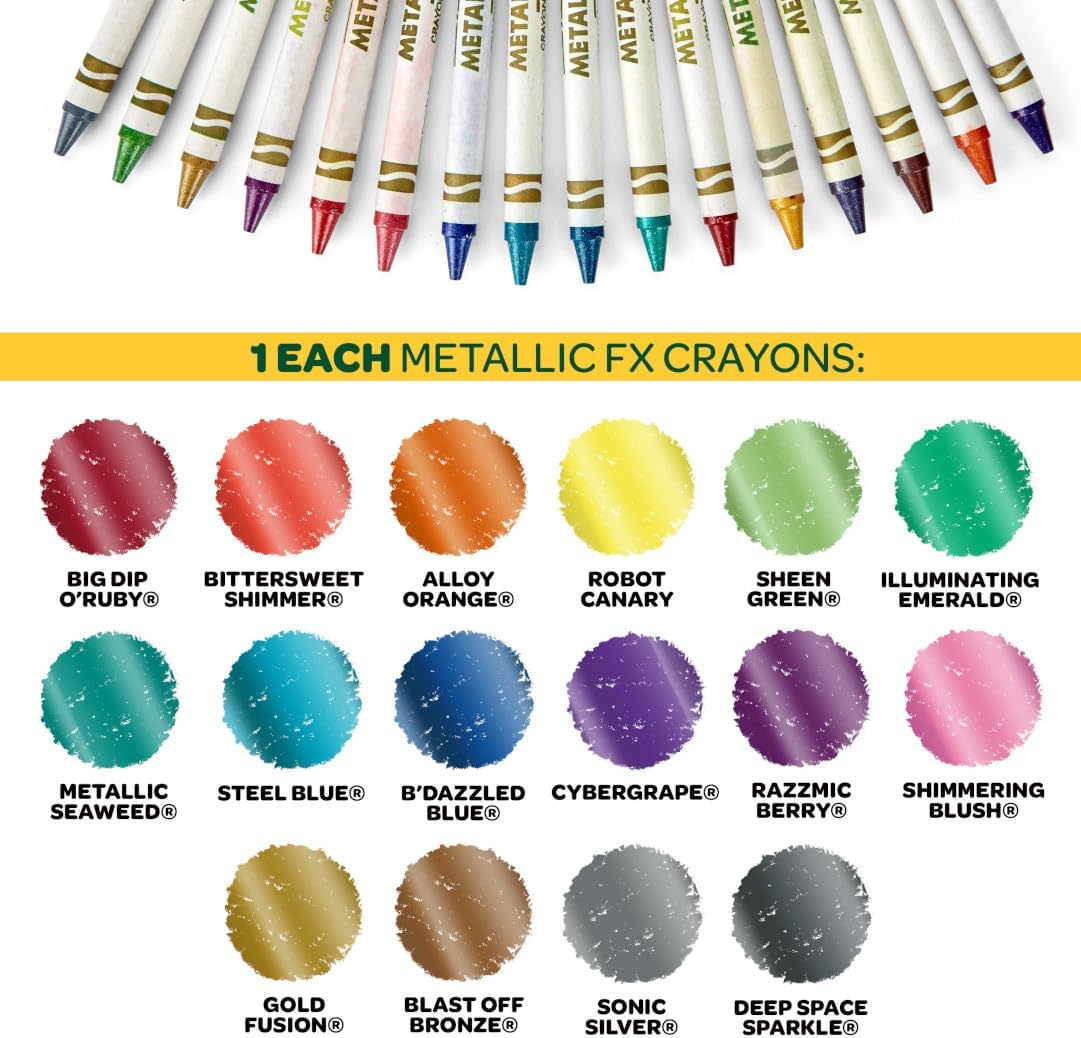 Crayola Ultimate Crayon Box Collection 152ct Bulk Crayon Caddy Classic Glitter Colors