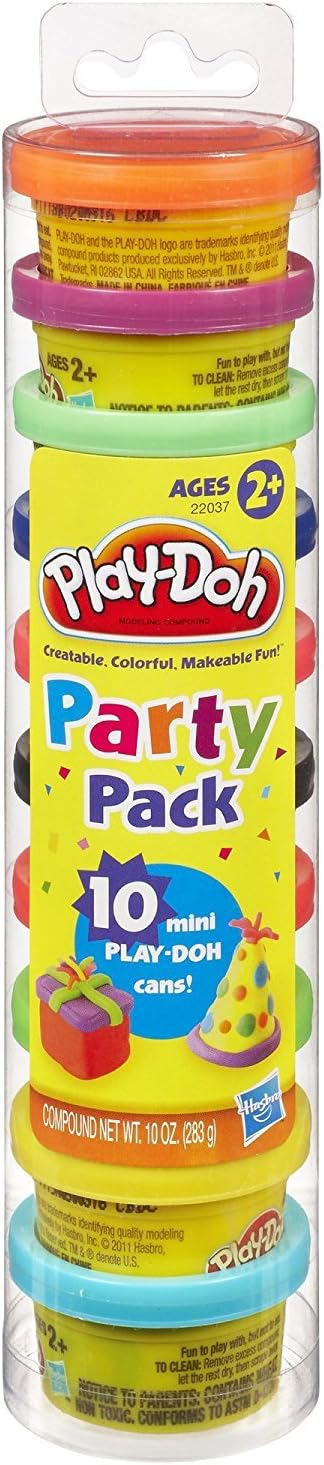 Play-Doh Party Pack A" 10 x 1oz Cans of Vibrant Colors for Creative Fun – 10