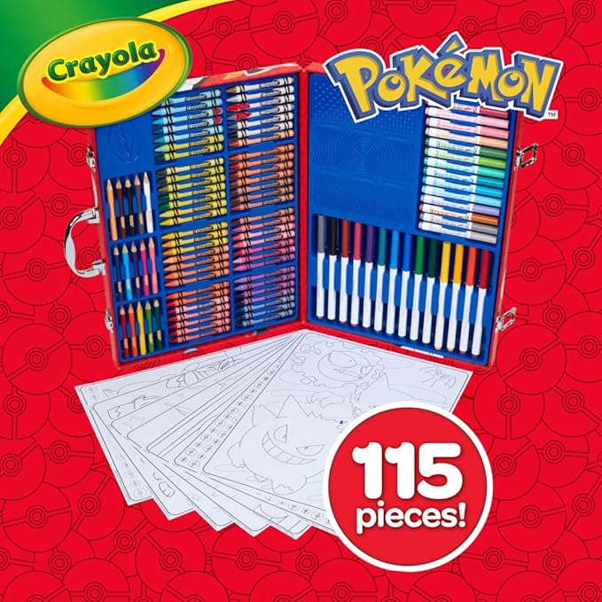 Crayola Pokemon Imagination Art Set 115pcs Art Kit Coloring Supplies Pokemon Pokemon Boys