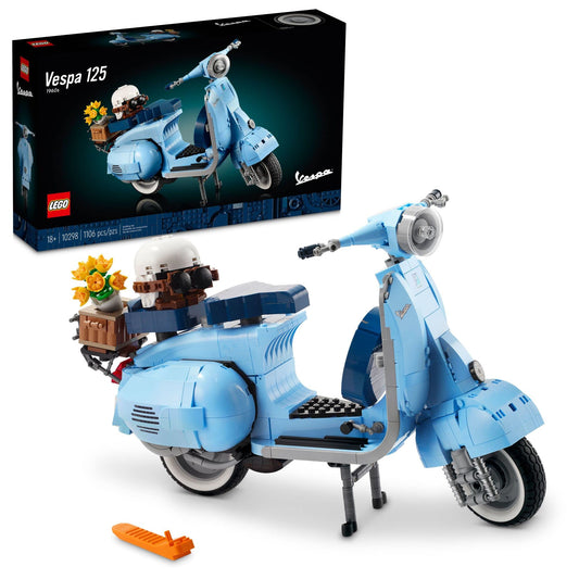 LEGO Icons Vespa 125 Model Building Kit - Vintage Italian Scooter DIY Craft Kit Ages 18 -