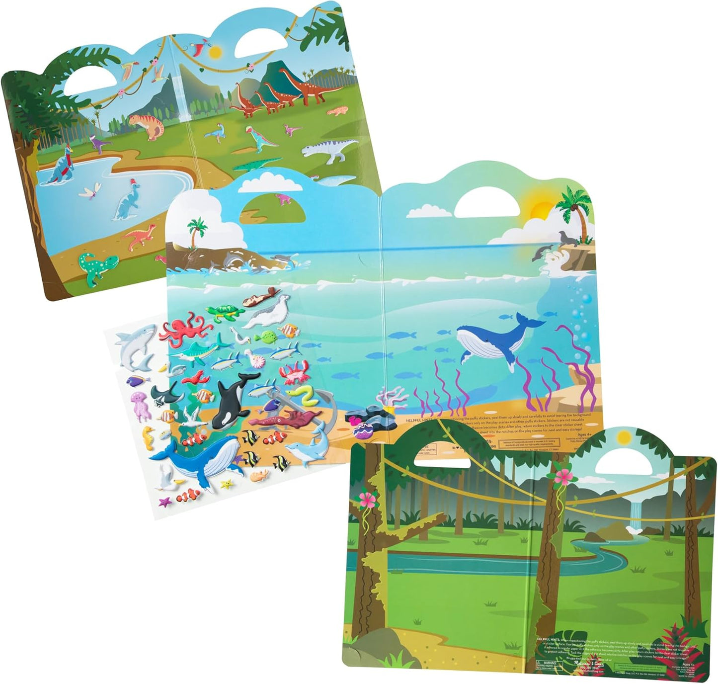 Melissa & Doug Melissa Doug Reusable Puffy Sticker Wild Adventures 3-Pack 118 Safari