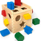 Melissa & Doug Wooden Shape Sorting Cube A" Classic Educational Toy with 12 Shapes – 12