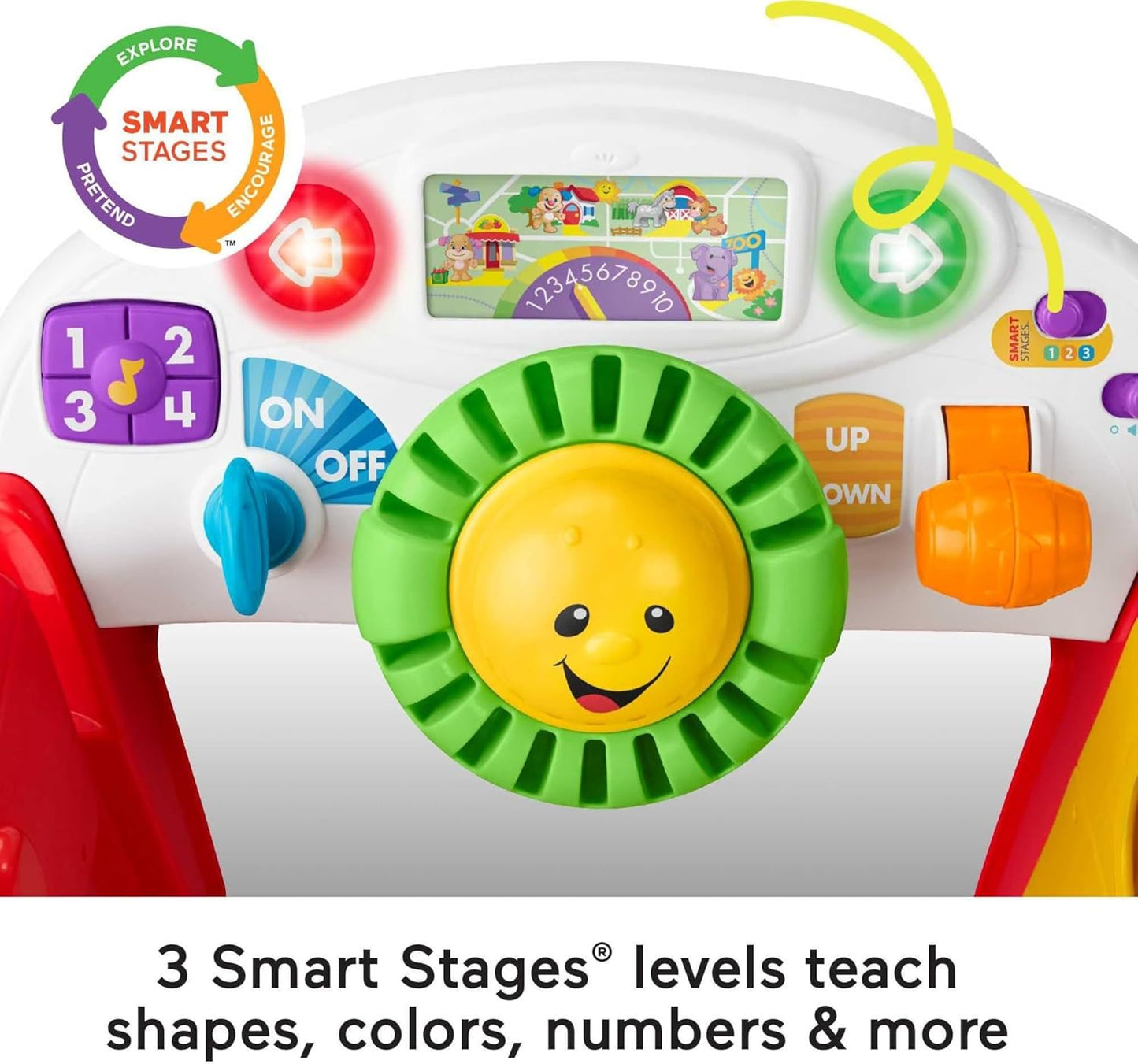 Fisher-Price Baby Toy Laugh Learn Crawl Around Car Activity Center with Educational