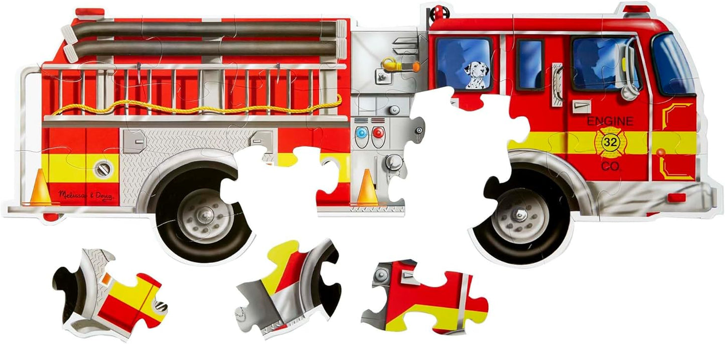 Melissa & Doug Fire Truck Jumbo Floor Puzzle A" 24 Pieces 4 Feet Long – 24