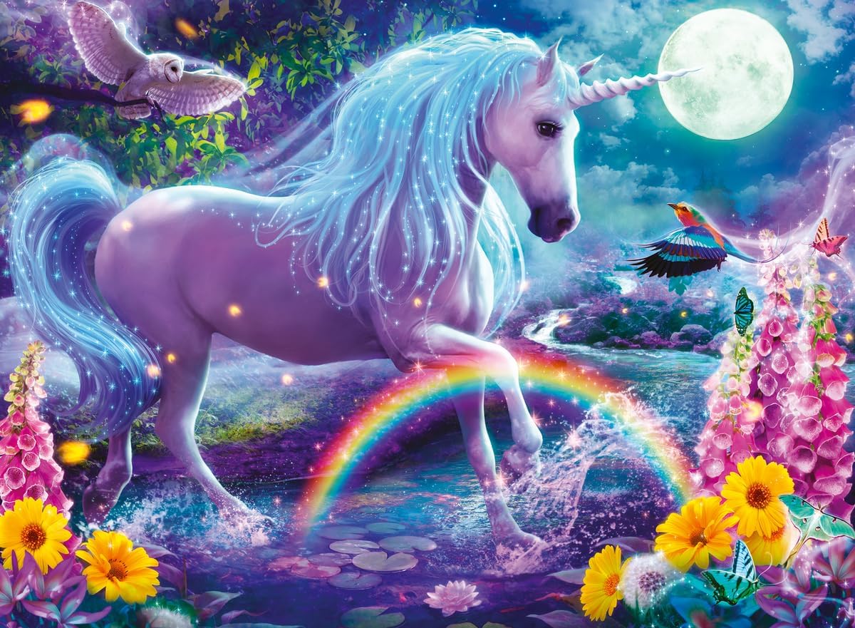 Ravensburger Glitter Unicorn 100-Piece Puzzle A" Durable Glare-Free & Fun – 100