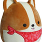 Squishmallows Original 12-Inch Reginald Corgi with Red Bandana A" Soft & Cuddly Official Plush – 12