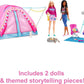 Barbie Dolls & 20 Accessories It Takes Two Camping Tent Playset with Brooklyn & Malibu Dolls & 2 Moving Animals – 20